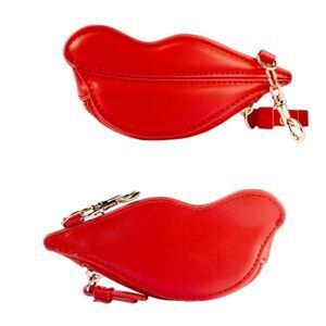 Diane Von Furstenberg DVF x Target Lips Coin Purse Keychain In Red